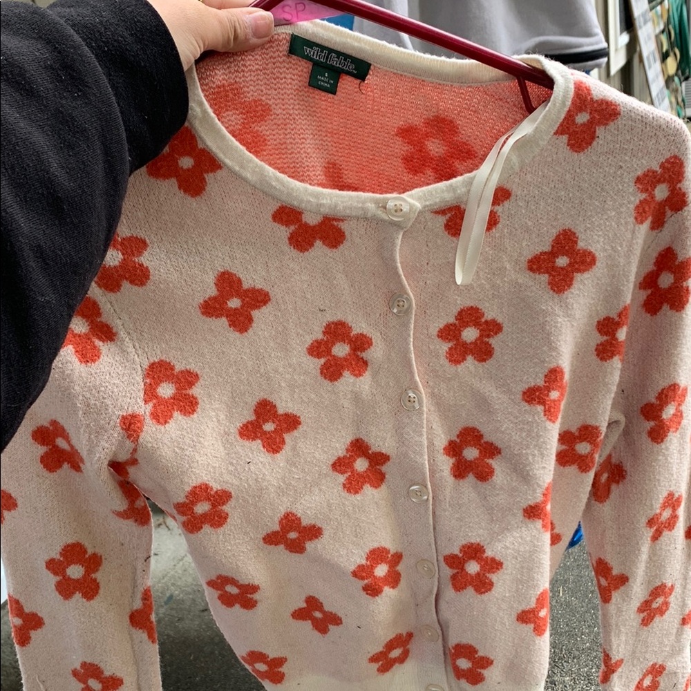 Wild Fable Pink Floral Women's Sweater